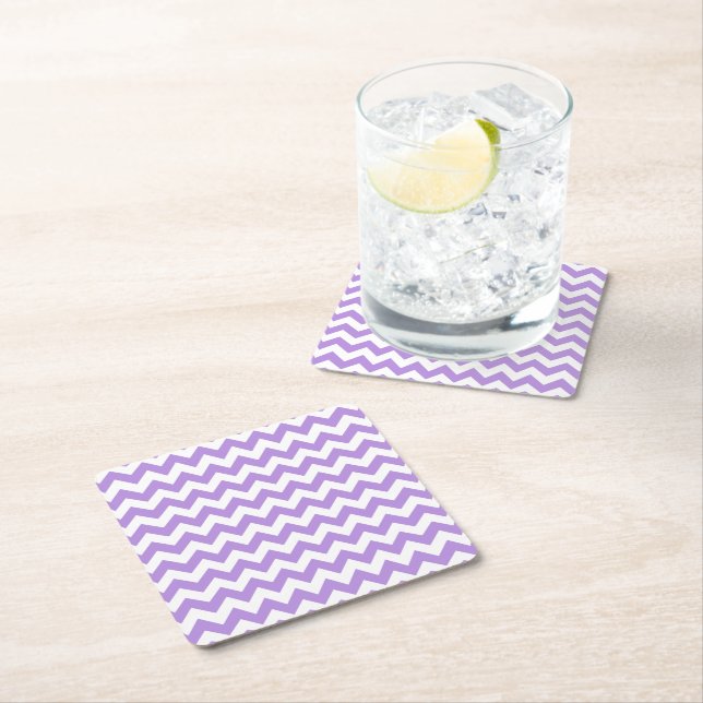 Lila Zigzag, Lila Chevron, Geometric Mönster Underlägg Papper Kvadrat (Insitu)