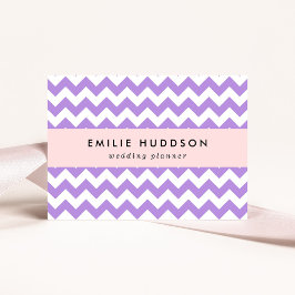 Lila Zigzag, Lila Chevron, Geometric Mönster Visitkort