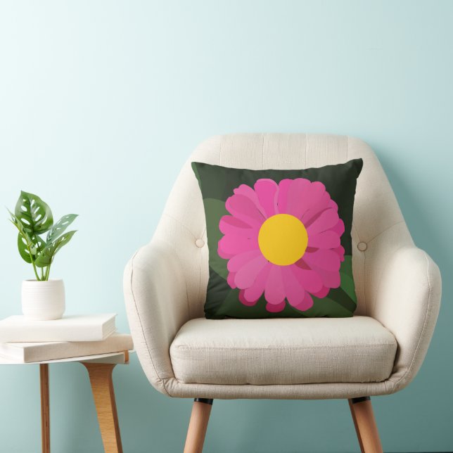 Lila Zinnia Flower Kudde (Stol)