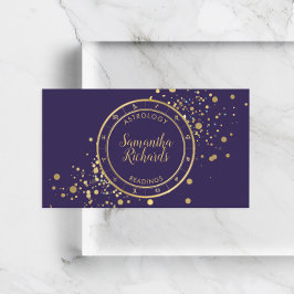 Lila Zodiac Astrology Guld Stars Visitkort