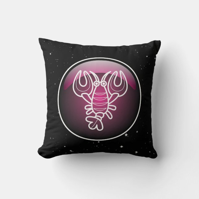 Lila Zodiac Cancer Kudde (Framsida)