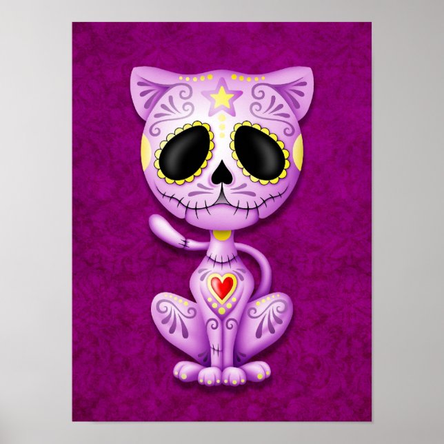 Lila Zombie Sugar Kitten Poster (Framsidan)