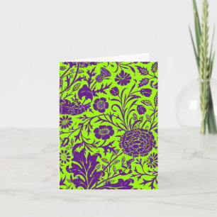 Lilablommamönster tomma Notecards Kort