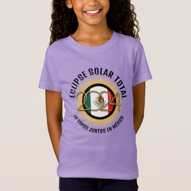 Lilac 2024 TOTAL SOLAR ECLIPSE Mexico Unisex Kids T Shirt (Framsida)