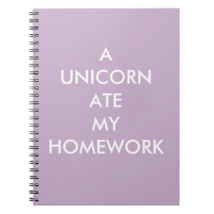 Lilac A UNICORN MY HOMEWORK Notebook Anteckningsbok