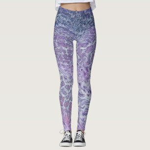 Lilac Akrylvätska Abstrakt Fluid Art Leggings