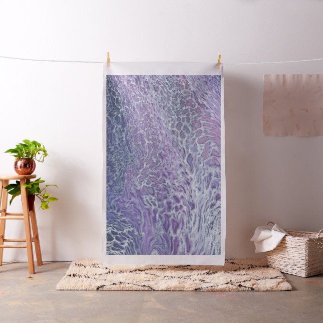 Lilac Akrylvätska Abstrakt Fluid Art Tyg (In Situ)