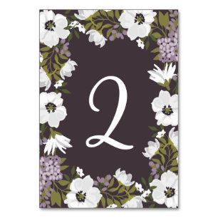 Lilac Anemone Blooms Bordsnumren Flat Card Bordsnummer