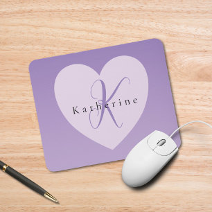 Lilac Anpassningsbar Monogram Namn Musmatta