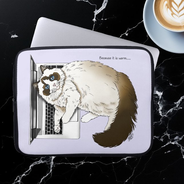 Lilac bärbar dator Cat Funny Cute Laptop Fodral (Skapare uppladdad)