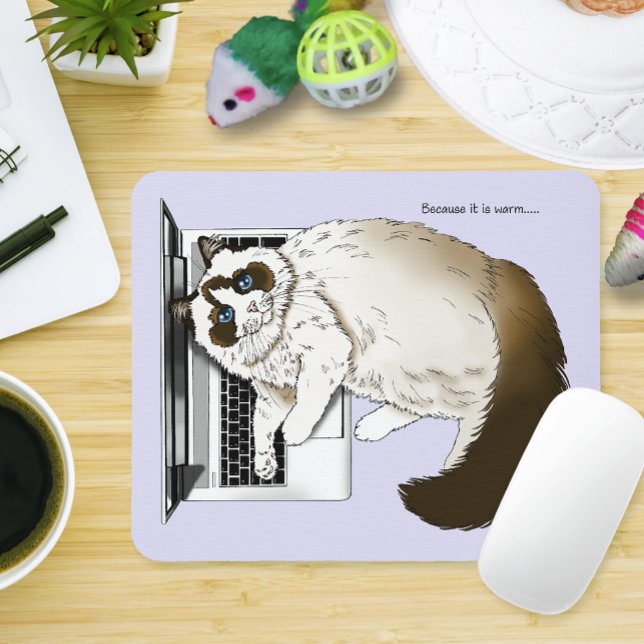 Lilac bärbar dator Cat Funny Cute Musmatta (Skapare uppladdad)