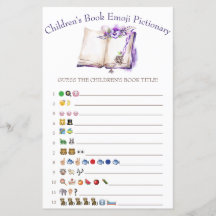 Lilac Barnbok Emoji Baby Shower Lek