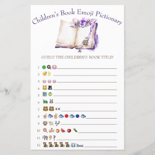 Lilac Barnbok Emoji Baby Shower Lek