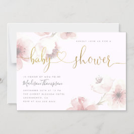 Lilac | Barnskor för Cherry Blommar Guld Blommigt  Magnetisk Inbjudningskort
