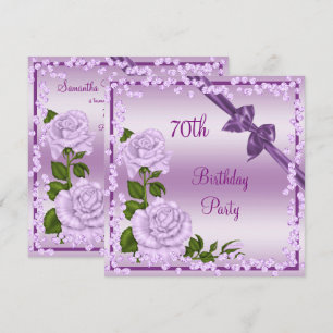 Lilac Blommar, Bows & Diamonds 70:e födelsedagen Inbjudningar
