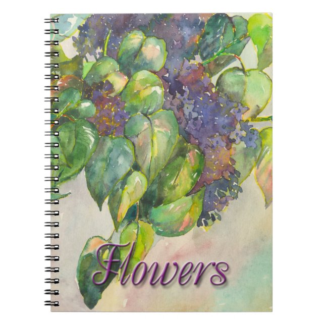 lilac blommar Spiral fotopatbok Anteckningsbok (Framsidan)