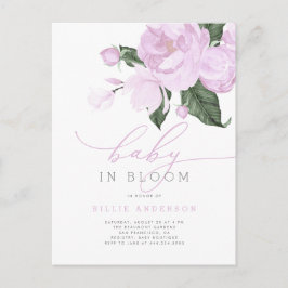 Lilac Blommigt Baby i Bloom Girl Shower Inbjudan Vykort