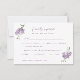 Lilac Blommigt Bouquet Bröllop OSA Kort