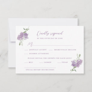 Lilac Blommigt Bouquet Bröllop OSA Kort