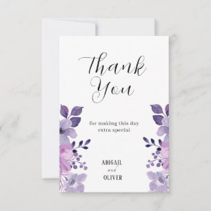 Lilac Blommigt Bröllop Tack Kort