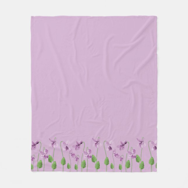 Lilac Blommigt Fleece Blanket (Framsidan)