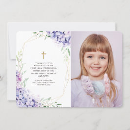 Lilac Blommigt Geometric Photo Communion Tack