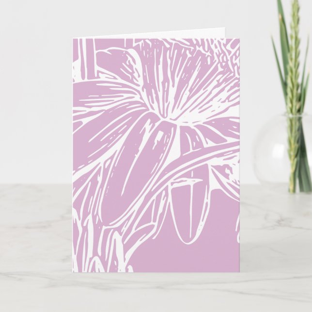 Lilac Blommigt Line Art Minimalistisk botanisk des Kort (Framsida)