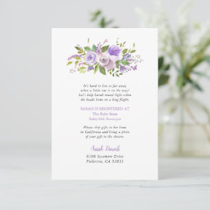 Lilac Blommigt Long Avstånd Baby Shower-infognings