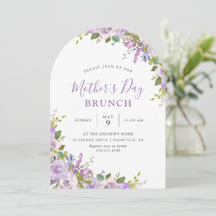 Lilac Blommigt Mors dag Brunch Party Inbjudningar