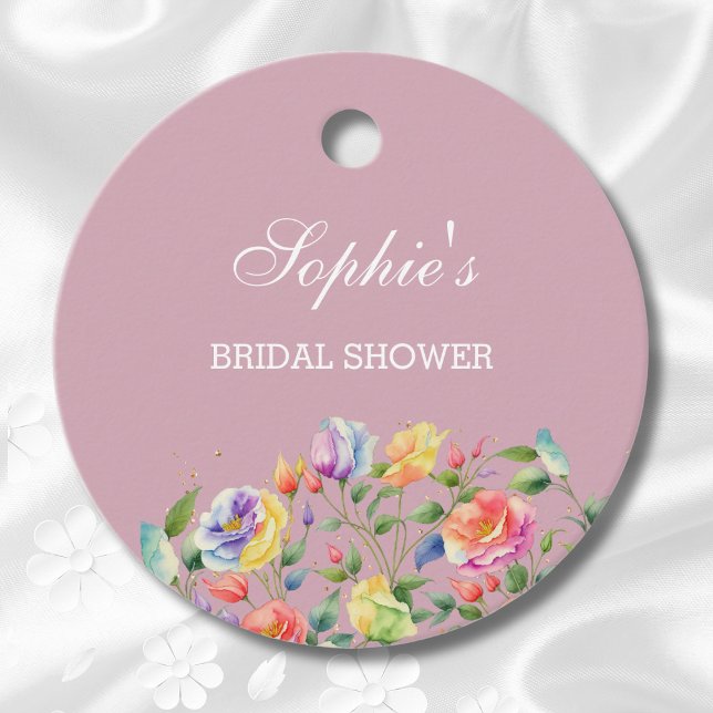 Lilac Blommigt Peach Rosa ros Möhippa Gåvor Etiketter (Skapare uppladdad)