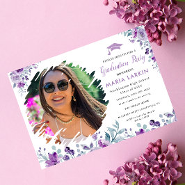 Lilac Blommigt Photo Studenten annons OSA Kort