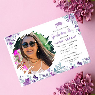 Lilac Blommigt Photo Studenten annons OSA Kort