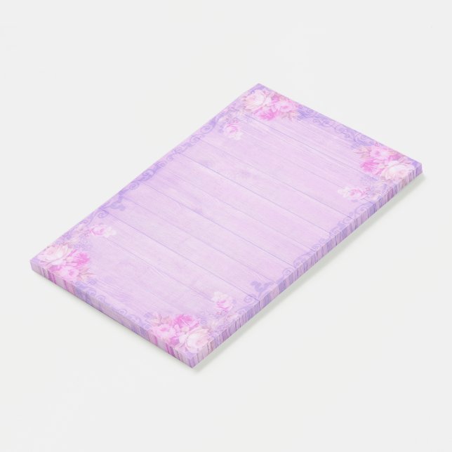 Lilac-Blommigt Post-it Block (Vinklad)