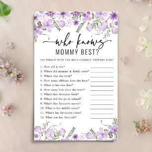 Lilac-Blommigt som känner Mamma Best Baby Shower-s