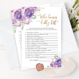 Lilac blommigt som känner pappa bästa babyduschspe