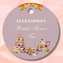 Lilac Blommigt Tea Möhippa Tack Gåvor Etiketter
