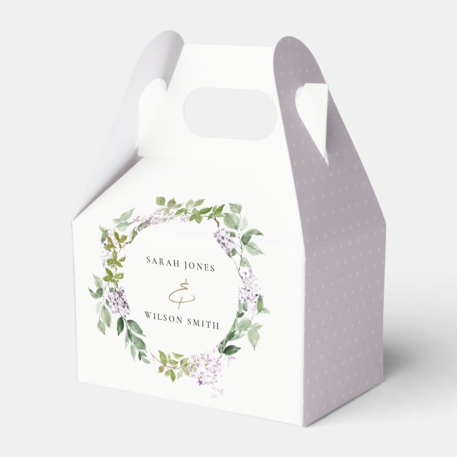 Lilac Blommigt utandningskottage Garden Wedding Presentaskar (Framsidan Sidan)