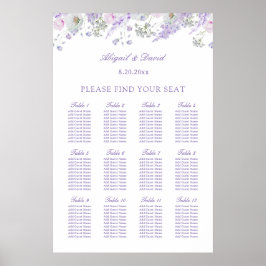 Lilac Blommor Bröllop Placeringsplan Poster