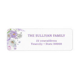 Lilac-blommor returadressetikett returadress etikett