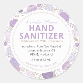 Lilac Bloom Personlig Hand Sanitizer Soap-etikett Runt Klistermärke