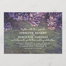 Lilac Blooming Grenar Rustic Wood Bröllop