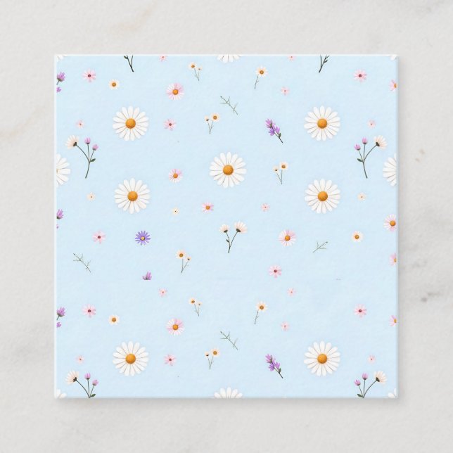 Lilac Bloomlets  Fyrkantigt Visitkort (Framsida)