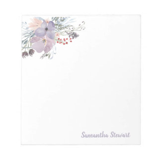 Lilac Blooms Blommigt Personlig Stationery Note Anteckningsblock