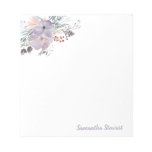 Lilac Blooms Blommigt Personlig Stationery Note Anteckningsblock (Framsida)