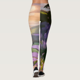 Lilac Blooms: Hillside Art på Sunset's Glow Leggings