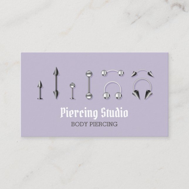 Lilac Body Jewelry Butik Piercing Visitkort (Framsida)