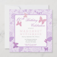 Lilac Boho Butterfly Blommigt 80:e Födelsedagsfest