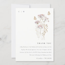 Lilac Boho Wildblomfern Botanical Bröllop Tack Kort