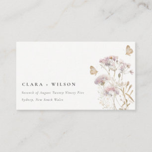 Lilac Boho Wildblomfern Botanical Bröllop Tilläggskort