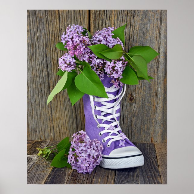 Lilac bouquet i lila neaker poster (Framsidan)